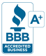 A+ Rating, Better Business Bureau Member (BBB badge image)